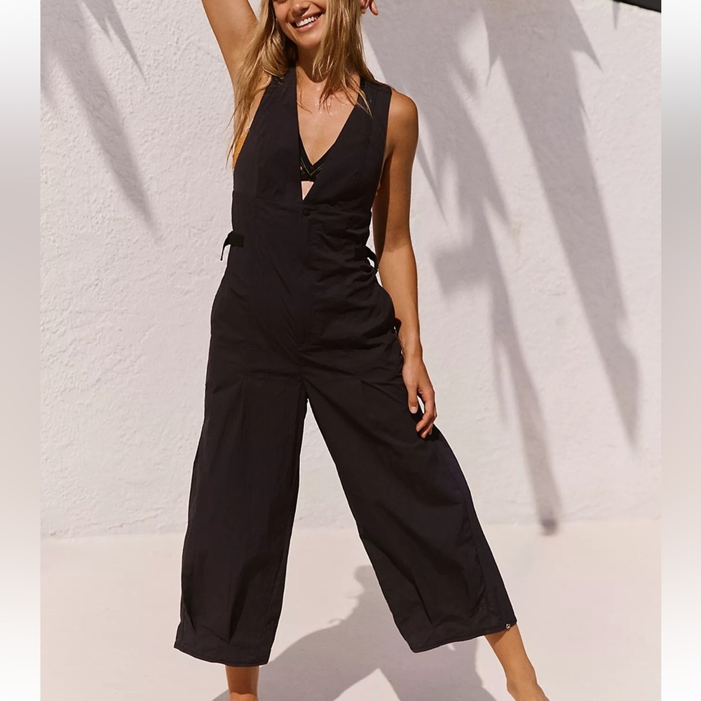 FP Movement by Free People Black Sleeveless Wide-Leg Jumpsuit